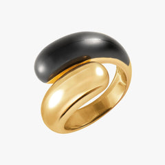 Black Gold plated Enamel Ring