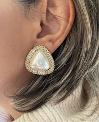 Pearl Diamonte’ Studs