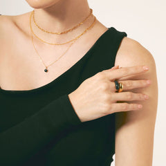 Black Gold plated Enamel Ring