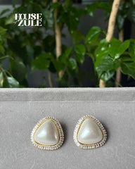 Pearl Diamonte’ Studs