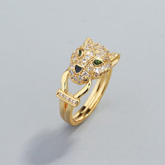 ADJUSTABLE PANTHER GOLD RING