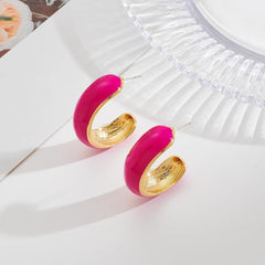 Funky Pink Enamel Earrings