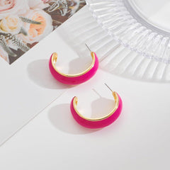 Funky Pink Enamel Earrings