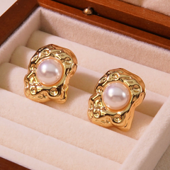 Abstract Pearl Studs