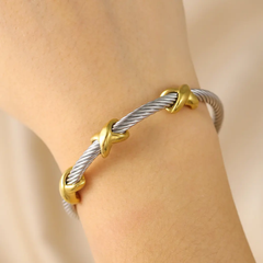 Two Tone Twisted Bangle