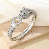 silver studded panther bracelet