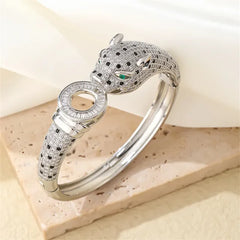 silver studded panther bracelet