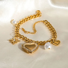 Open Heart Charm Bracelet