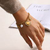 Open Heart Charm Bracelet