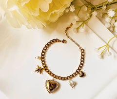 Open Heart Charm Bracelet