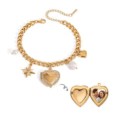 Open Heart Charm Bracelet