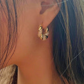 Golden diamonte hoops