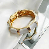 Elegant White Enamel Bracelet