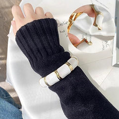 Elegant White Enamel Bracelet