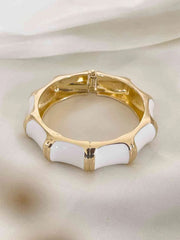 Elegant White Enamel Bracelet