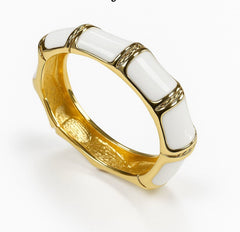 Elegant White Enamel Bracelet