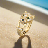 ADJUSTABLE PANTHER GOLD RING