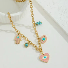 Evil Eye Double Charm Chain