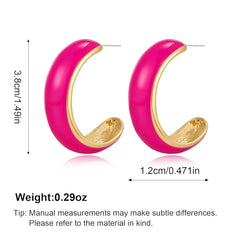 Funky Pink Enamel Earrings