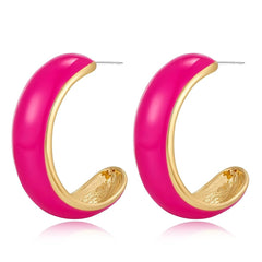 Funky Pink Enamel Earrings