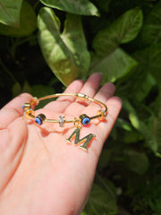 Initial magnetic bracelet gold