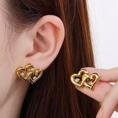 You n me heart studs