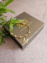 Initial magnetic bracelet gold