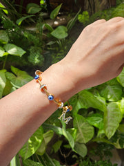 Initial magnetic bracelet gold