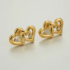 You n me heart studs