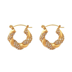 Golden diamonte hoops