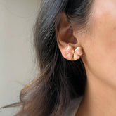 Peach bow studs