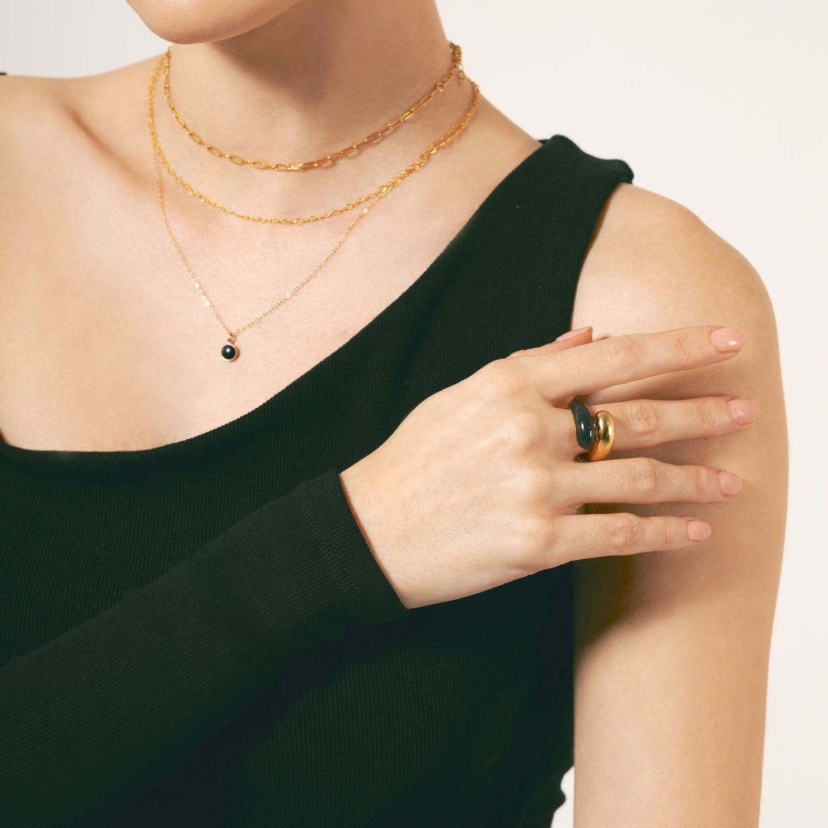 Black Gold Enamel Ring