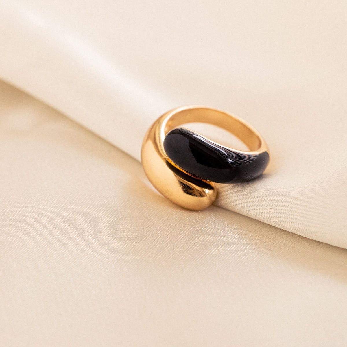 Black Gold Enamel Ring