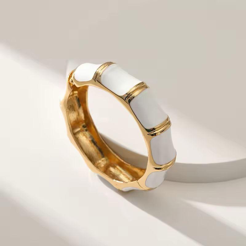 Elegant White Enamel Bracelet