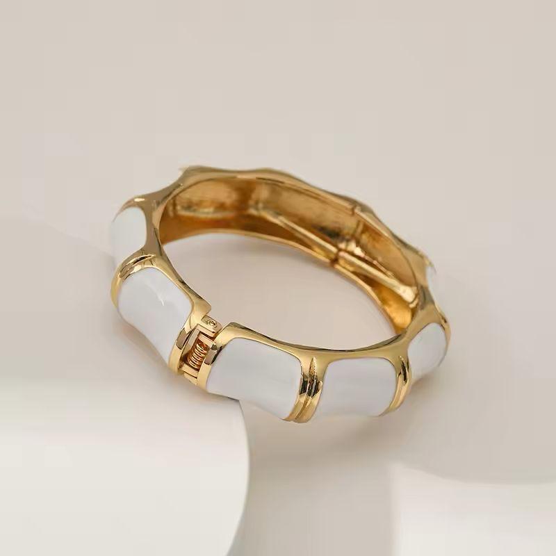 Elegant White Enamel Bracelet