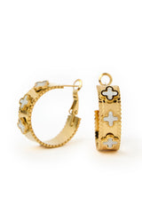Floral round earrings